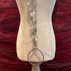 Elegant Silver Necklace with Clear Accents